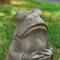 Glitzhome® 16.75" Faux Concrete Zen-Style Frog Garden Statue